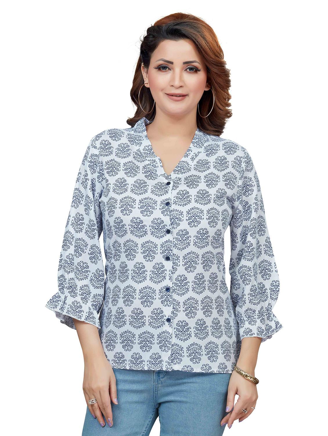women's straight v neck top - 19383182 -  Zoom Image - 0