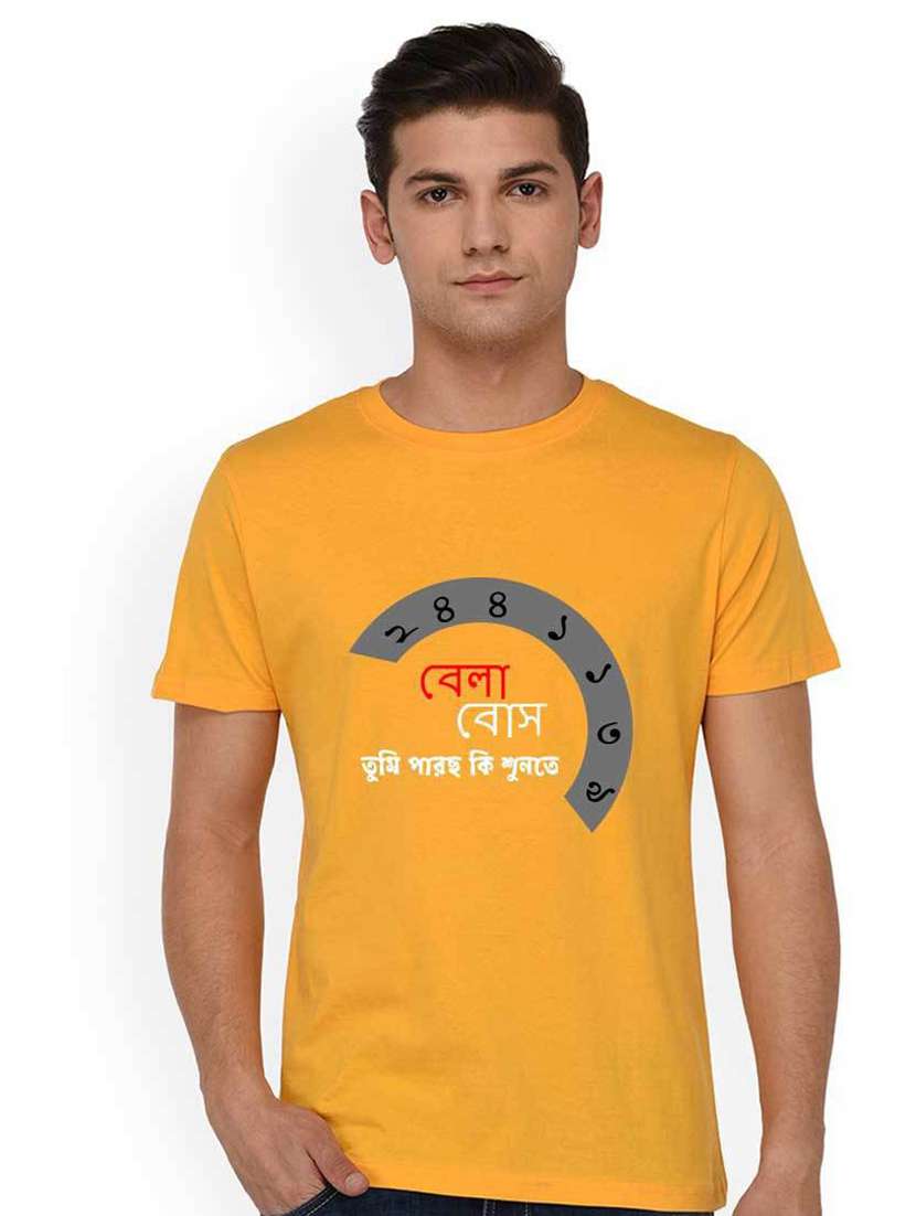 men front print short sleeve t-shirt