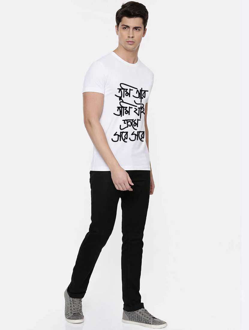 men round neck front print sweatshirt - 19385694 -  Standard Image - 3