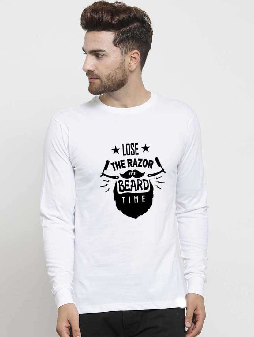 men round neck front print sweatshirt