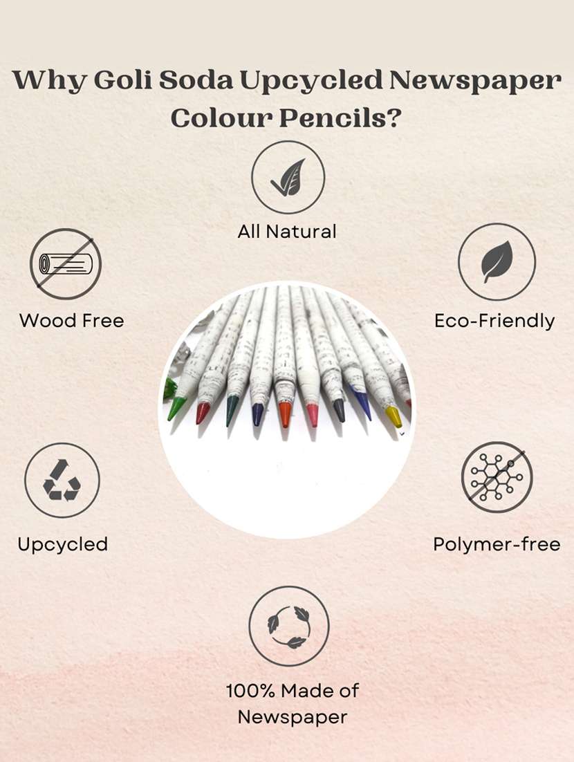 goli soda newspaper colour pencils ( 10 colours ) - 19389675 - Standard Image - 3