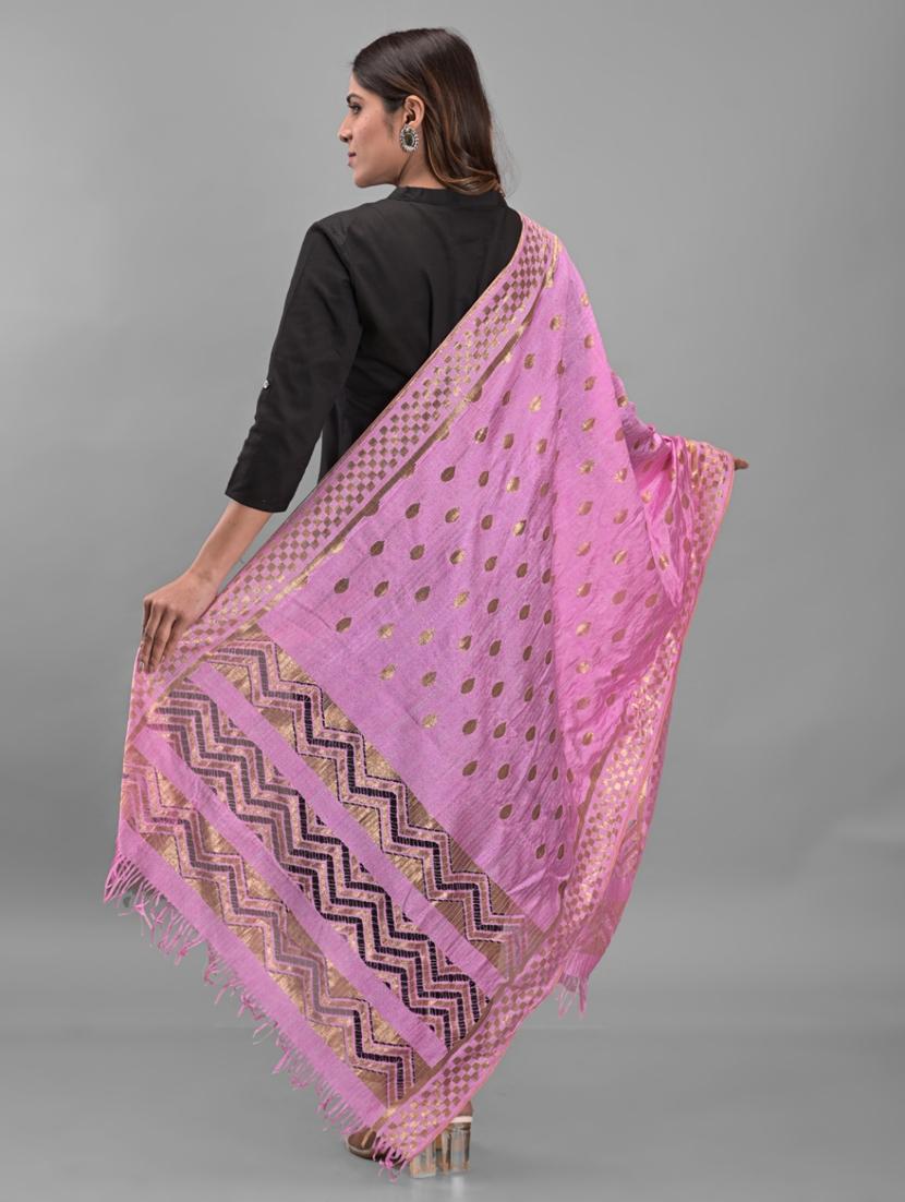 pink silk dupatta - 19391090 - Standard Image - 3