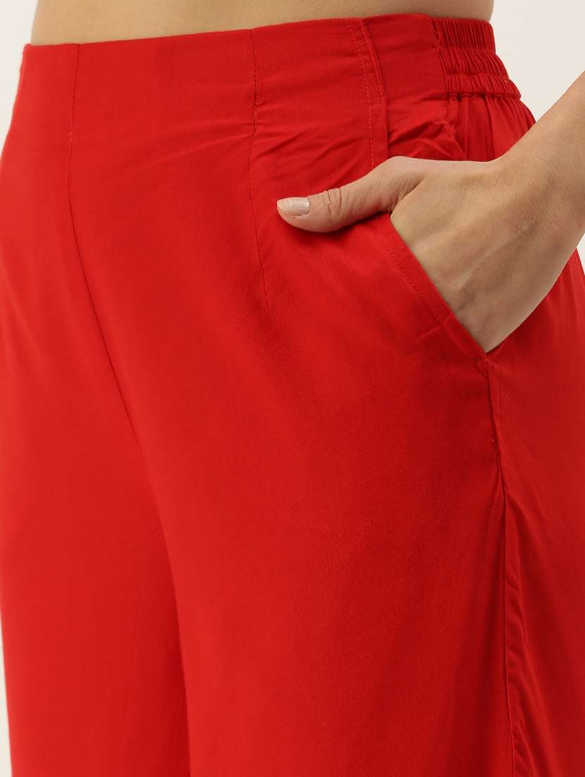 red solid palazzo - 19397188 -  Standard Image - 5