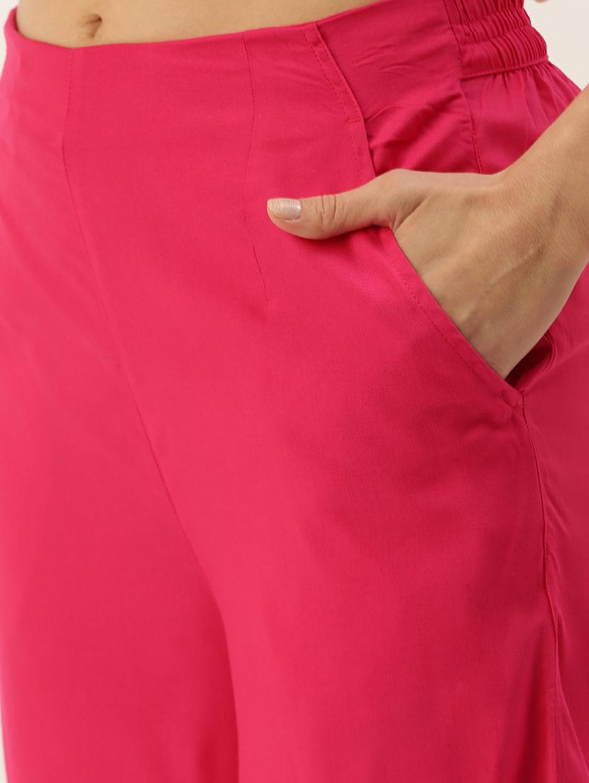 pink solid palazzo - 19397190 - Standard Image - 5