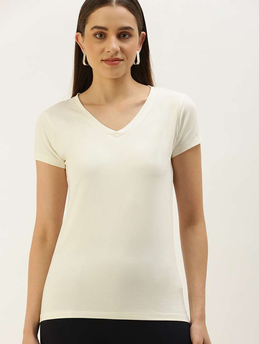 women's plain v neck t-shirt