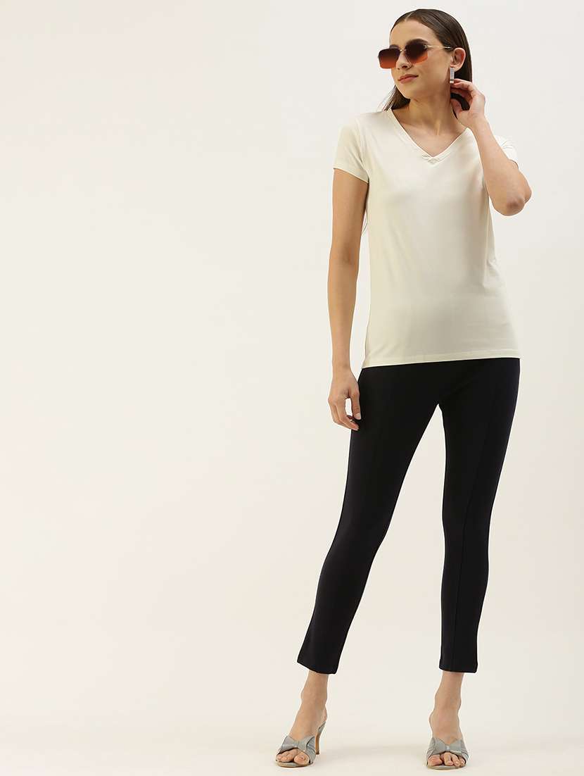 women's plain v neck t-shirt - 19397194 -  Standard Image - 3