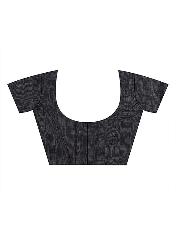 women's solid black colored saree with blouse - 19404648 - Standard Image - 3