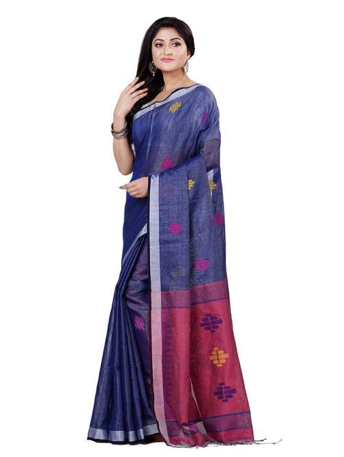 women's self design blue colored saree with blouse - 19404723 -  Standard Image - 0