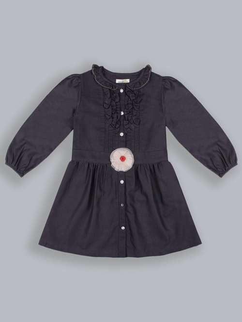 girls collared long sleeves frock