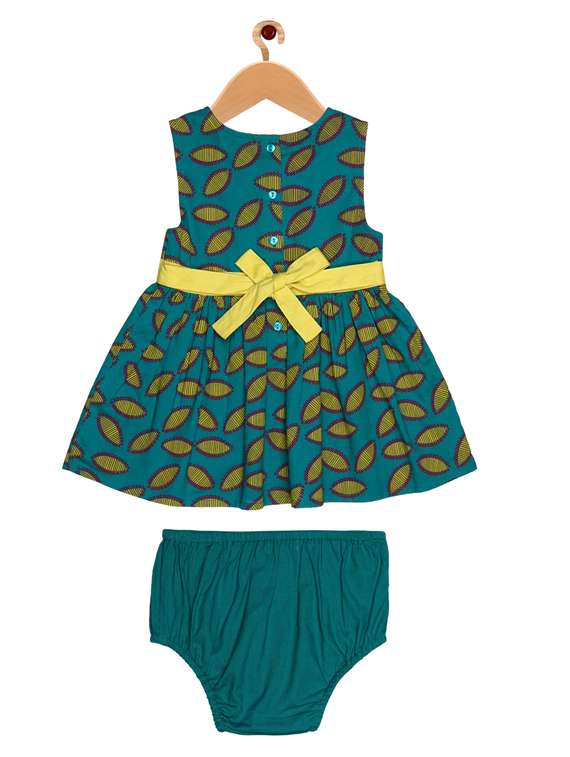 girls round neck short sleeves frock