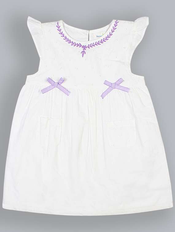 girls round neck short sleeves frock