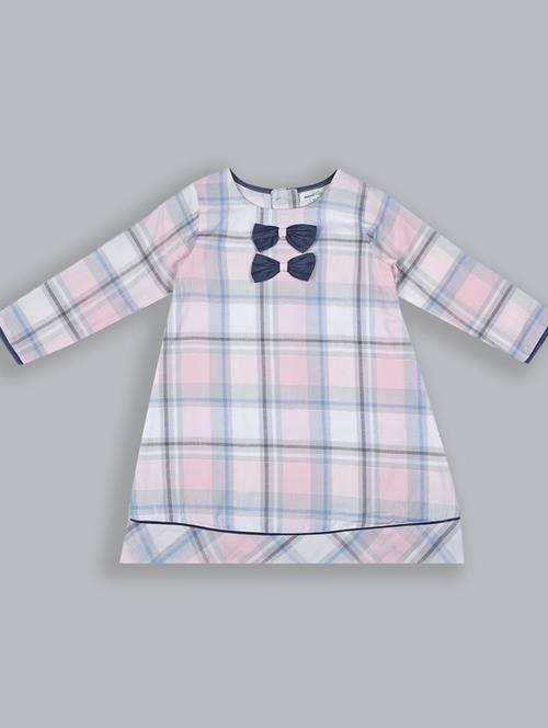 girls round neck three quarter sleeves frock - 19406861 -  Standard Image - 0