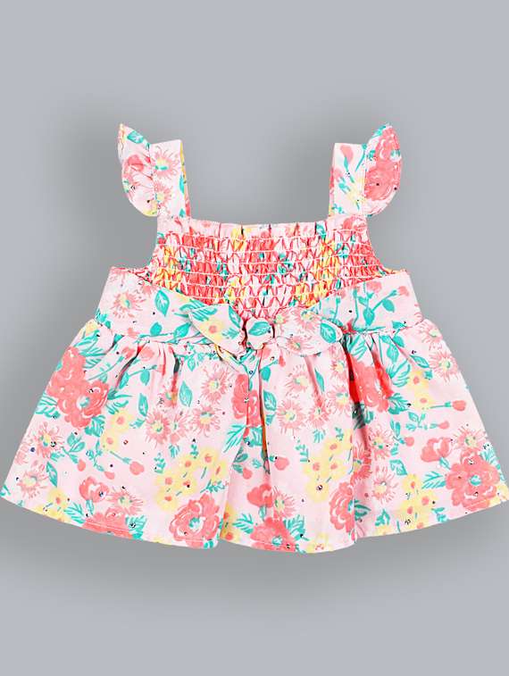 girls square neck short sleeves frock