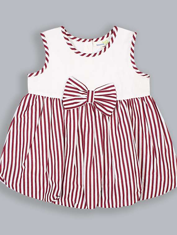 girls round neck short sleeves frock - 19406906 -  Zoom Image - 0