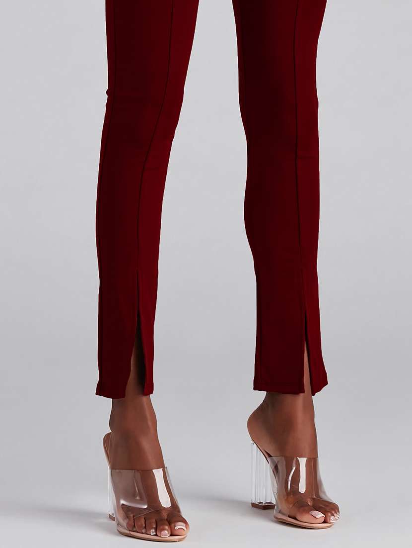 women sollids skinny fit trousers - 19407850 -  Standard Image - 3