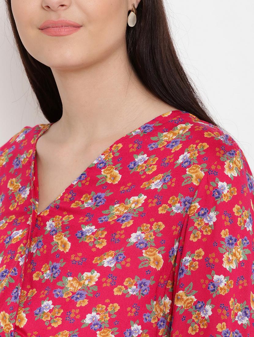 pink printed long sleeve maternity wear top - 19407881 - Standard Image - 5