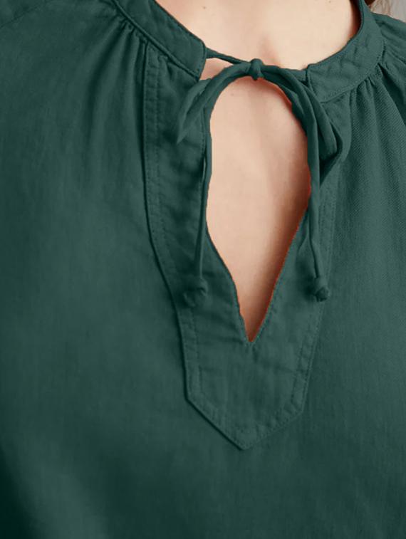women's solid tie-up neck top - 19408080 - Standard Image - 3
