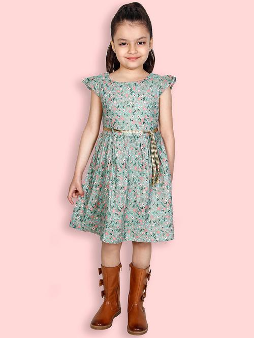 girls round neck cap sleeve frock - 19408144 -  Standard Image - 0