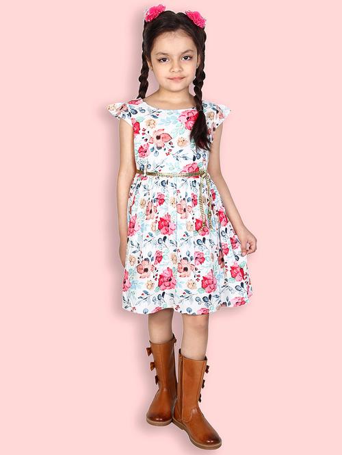 girls round neck cap sleeve frock - 19408169 -  Standard Image - 0