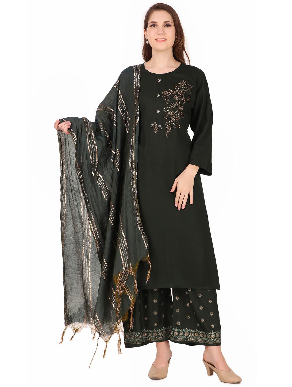 embroidered kurta and palazzo set - 19408258 -  Zoom Image - 0