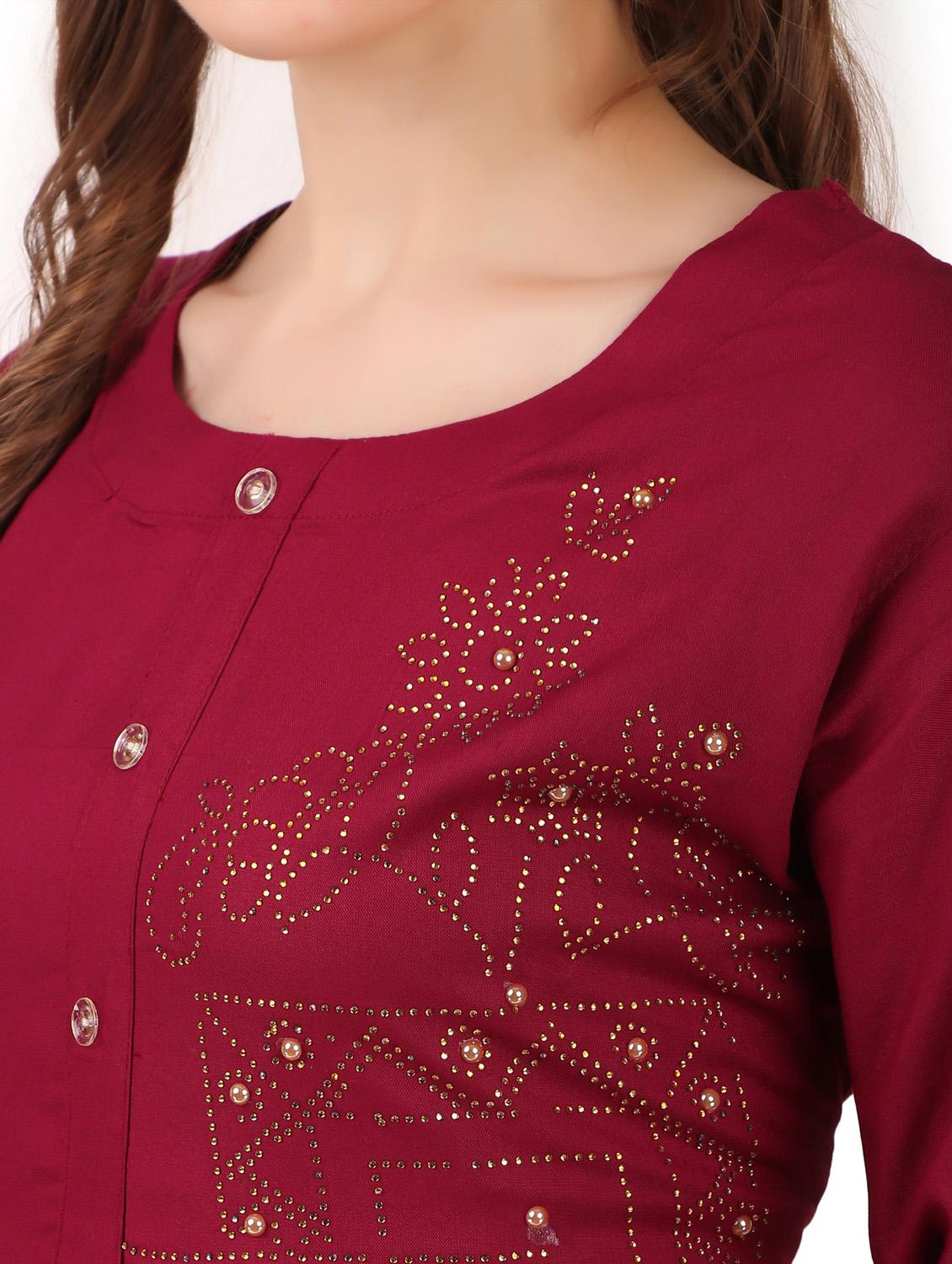 embroidered kurta and palazzo suit set - 19408264 - Standard Image - 5