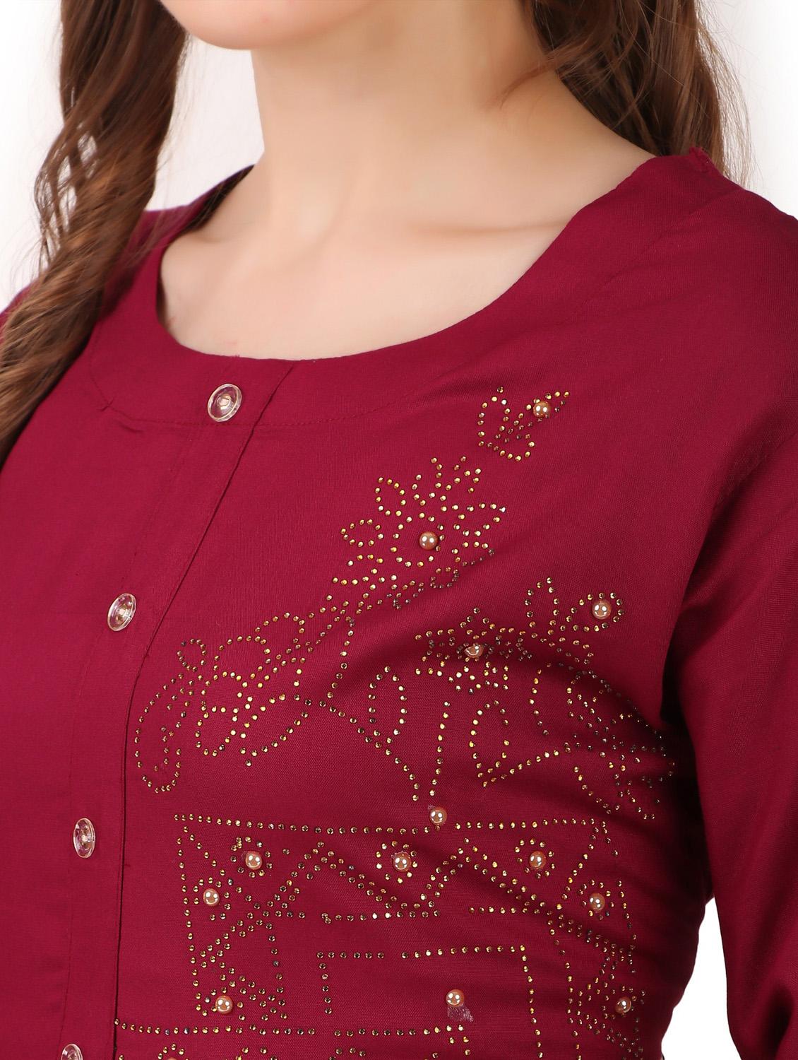 embroidered kurta and palazzo suit set - 19408267 - Standard Image - 5