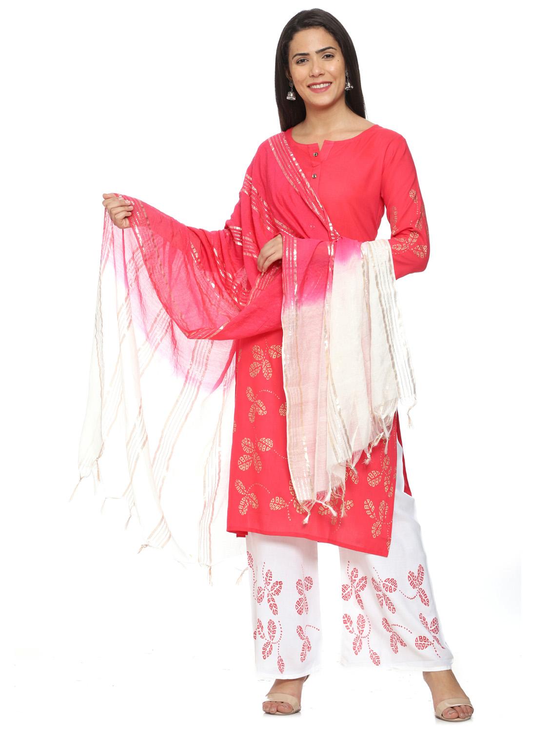 printed kurta and palazzo suit set - 19408274 - Zoom Image - 0