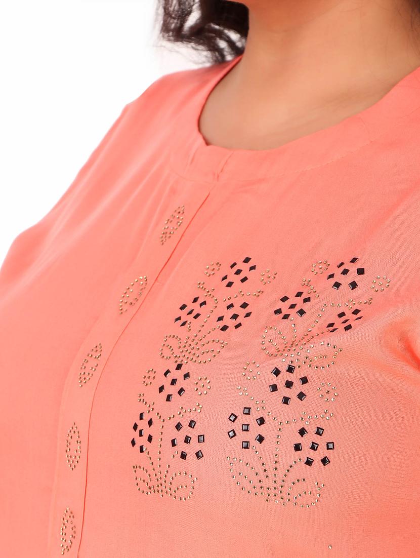 round neck straight kurta - 19408303 - Standard Image - 3