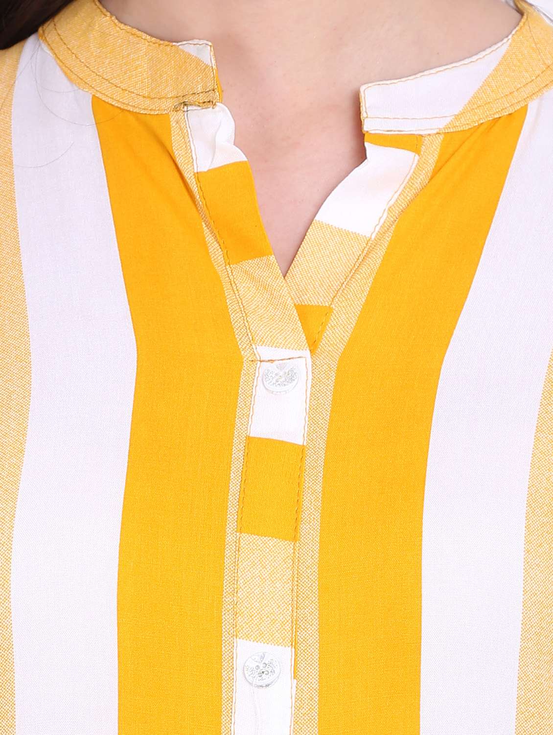 yellow cotton blend straight kurta - 19408306 -  Standard Image - 3