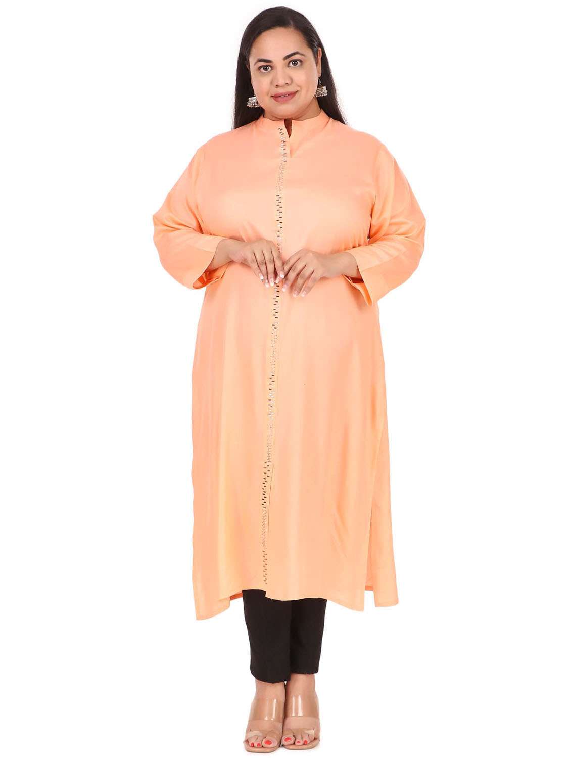 women solid straight kurta - 19408311 - Standard Image - 3