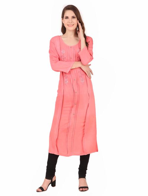 embroidered straight kurta - 19408313 - Standard Image - 0