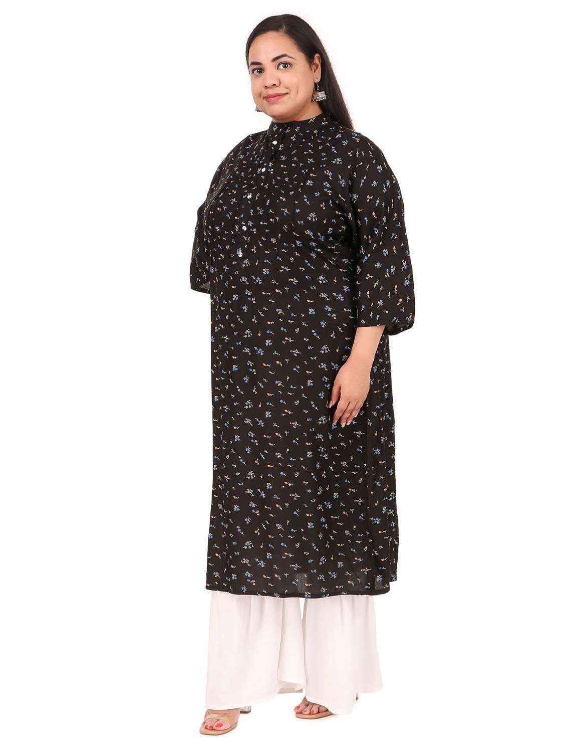 women printed straight kurta - 19408320 - Standard Image - 3
