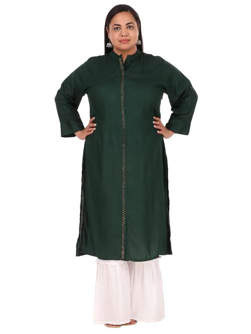 women solid straight kurta - 19408327 -  Standard Image - 0