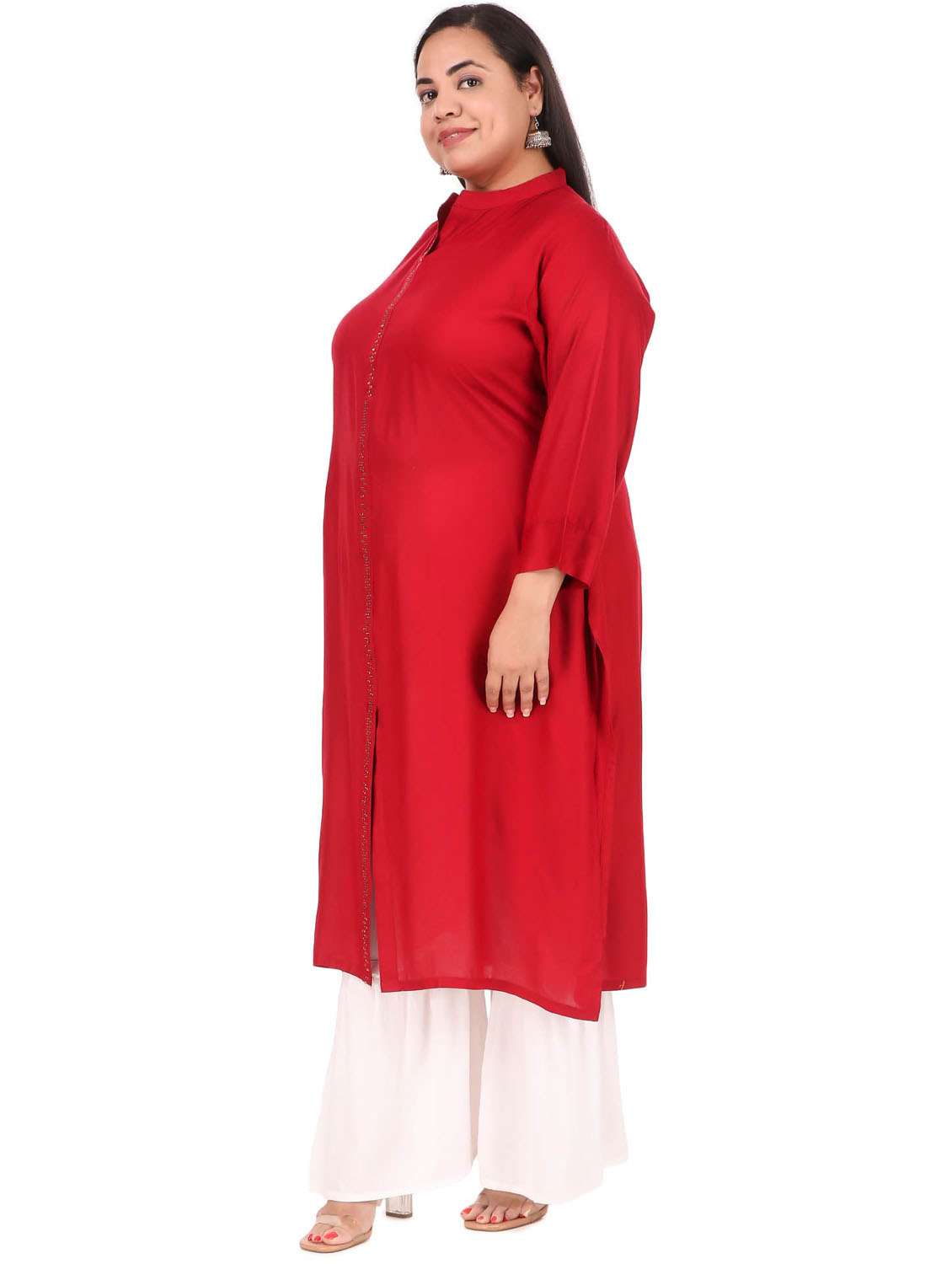women solid straight kurta - 19408338 - Standard Image - 3