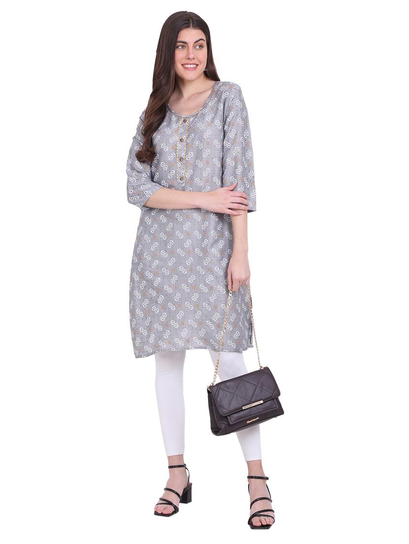 printed a-line kurta - 19408376 -  Zoom Image - 0