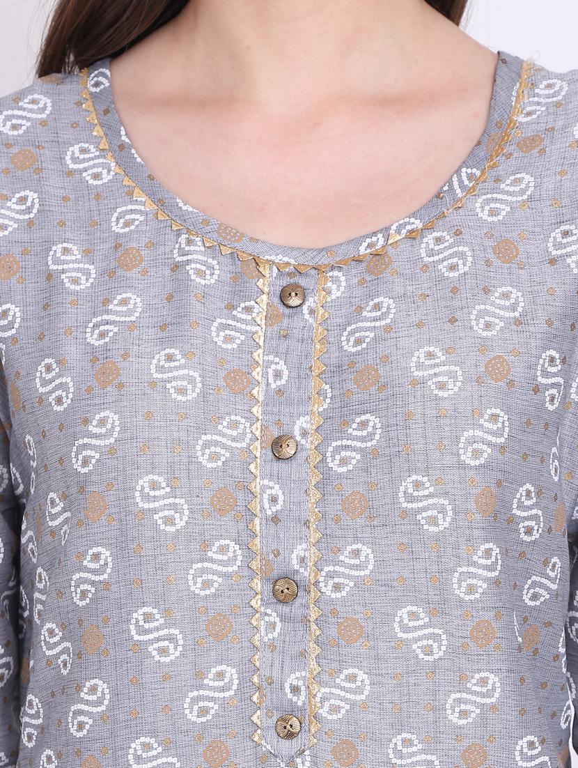 printed a-line kurta - 19408376 - Standard Image - 3