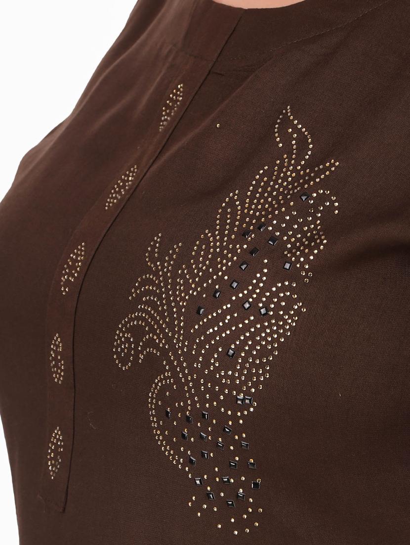 embellished straight kurta - 19408422 - Standard Image - 3