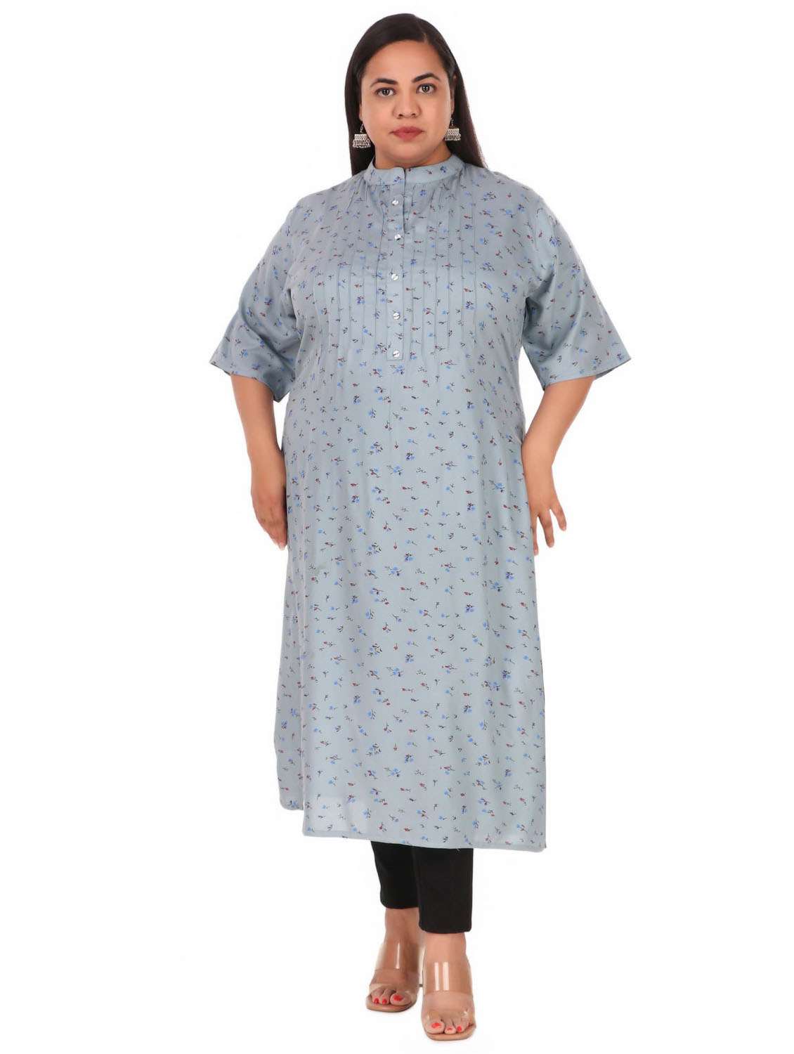 women printed straight kurta - 19408429 - Standard Image - 3
