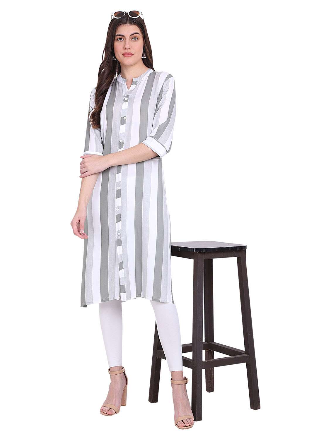 women printed straight kurta - 19408439 -  Standard Image - 3
