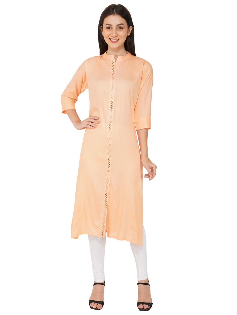 mandarin collar straight kurta - 19408458 - Zoom Image - 0