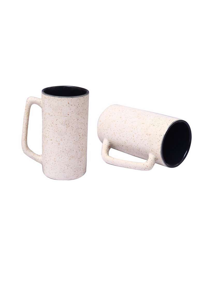 caffeine handmade ceramic white matte milk mug (set of 2) - 19408602 -  Standard Image - 3