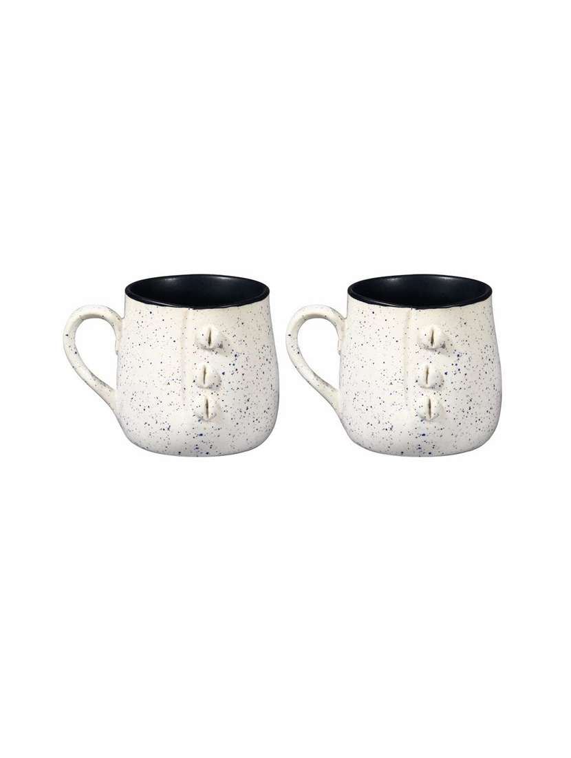 caffeine ceramic handmade matte white & glossy black(set of 2 pcs)