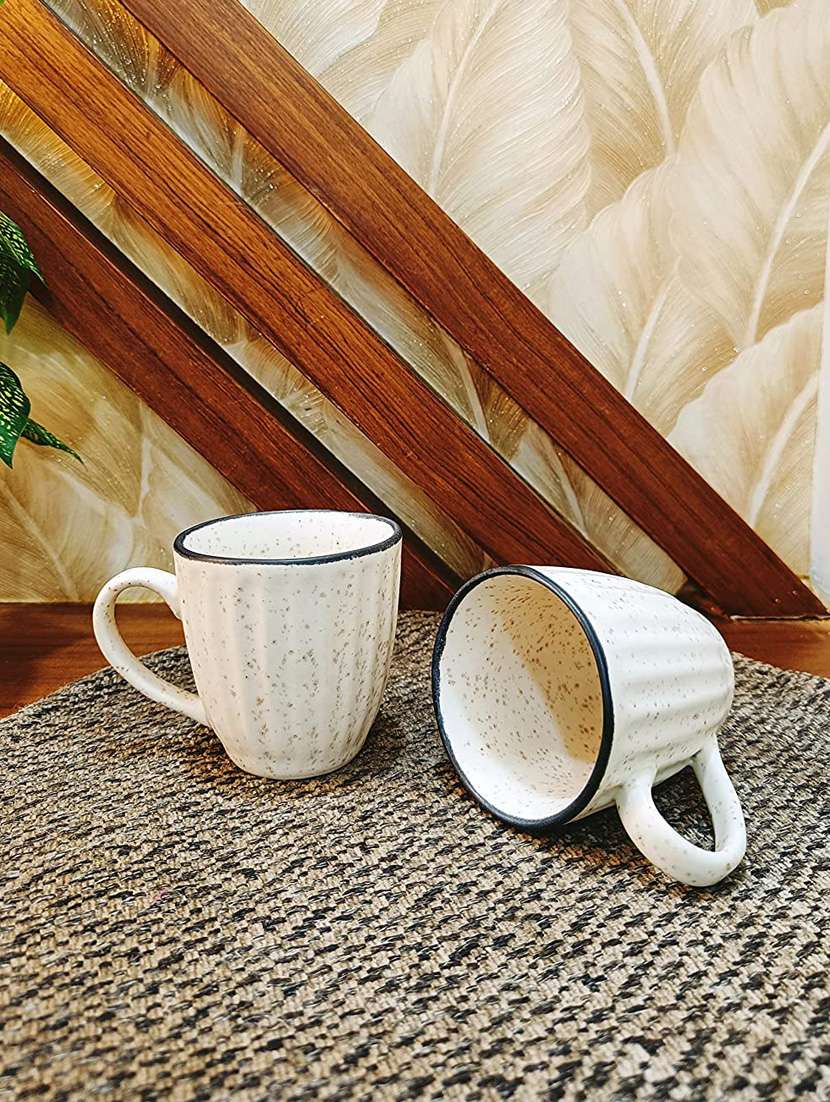 caffeine ceramic handmade white matte tea cup (set of 6) microwave & dishwasher safe - 19408778 - Standard Image - 3