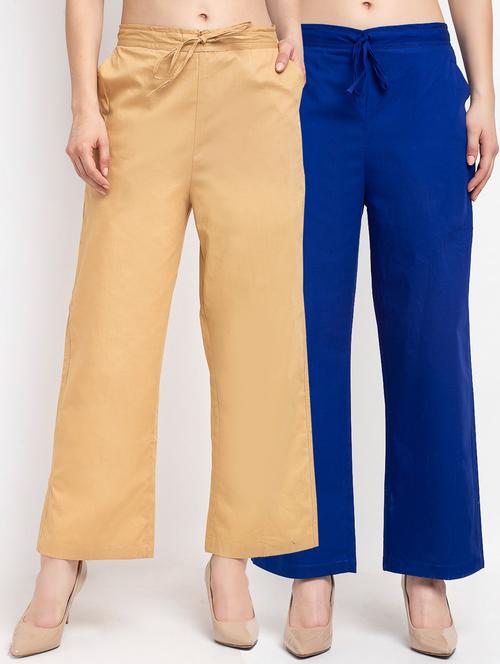 pack of 2 solid trousers - 19409008 -  Standard Image - 0