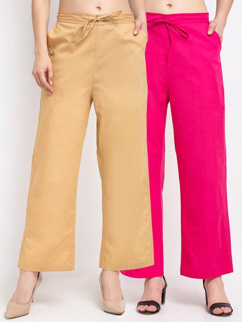 pack of 2 solid trousers - 19409014 -  Standard Image - 0