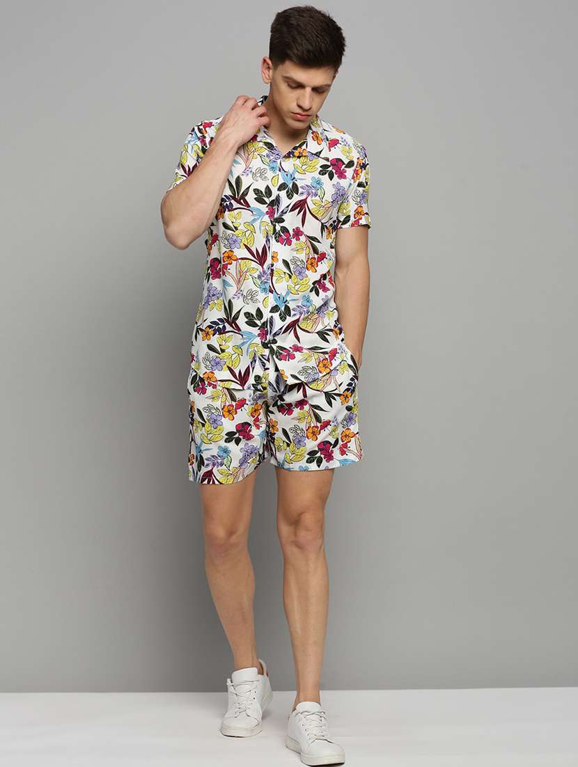 men's shirt and shorts floral co-ord set - 19409414 -  Standard Image - 3