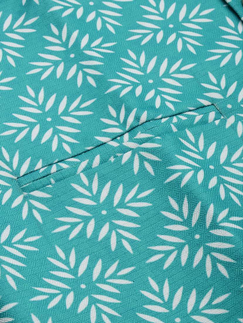 mandarin collar printed nehru jacket - 19409460 -  Standard Image - 5