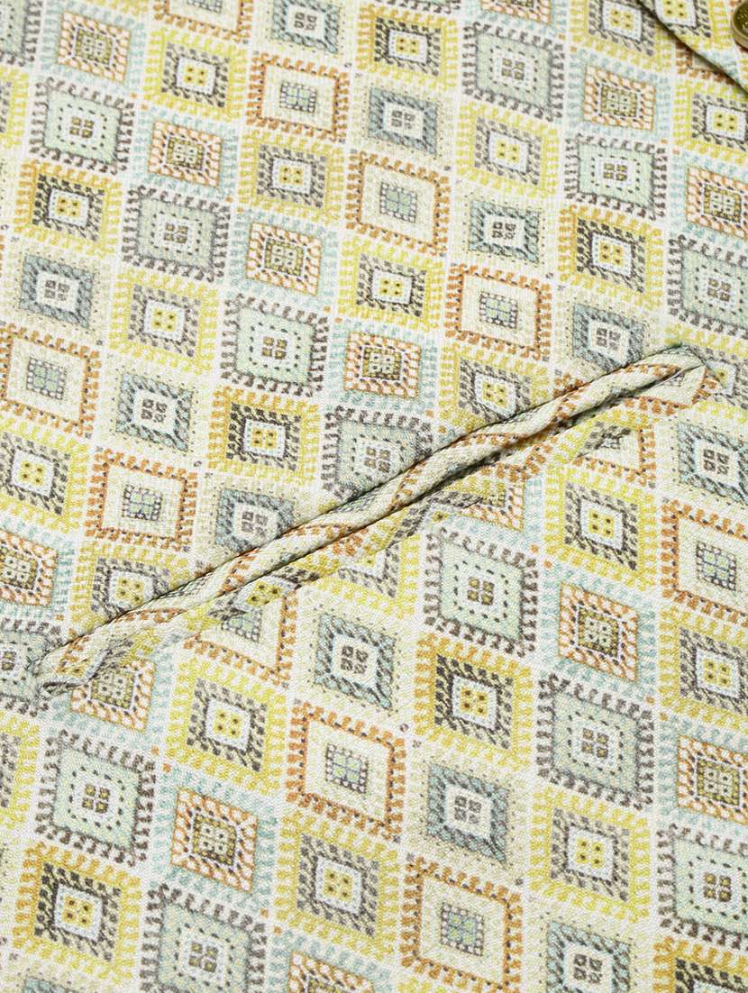 mandarin collar printed nehru jacket - 19409481 -  Standard Image - 5