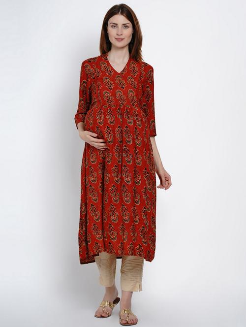 red printed maternity wear - 19409507 -  Standard Image - 0