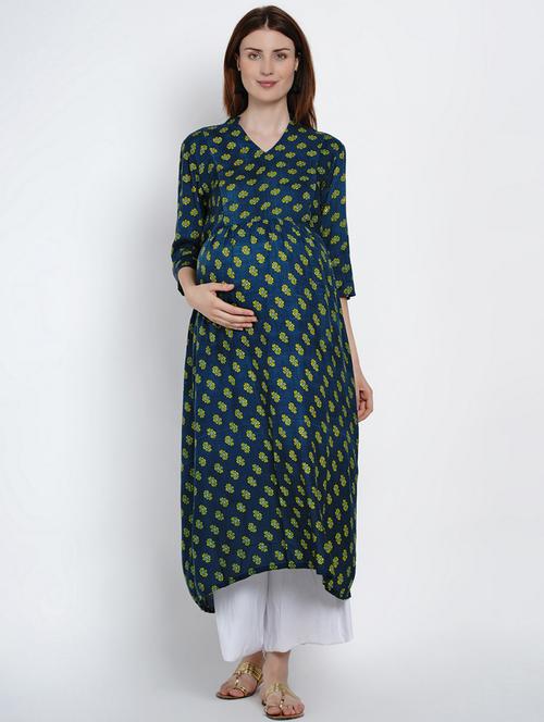 blue printed maternity wear - 19409508 -  Standard Image - 0